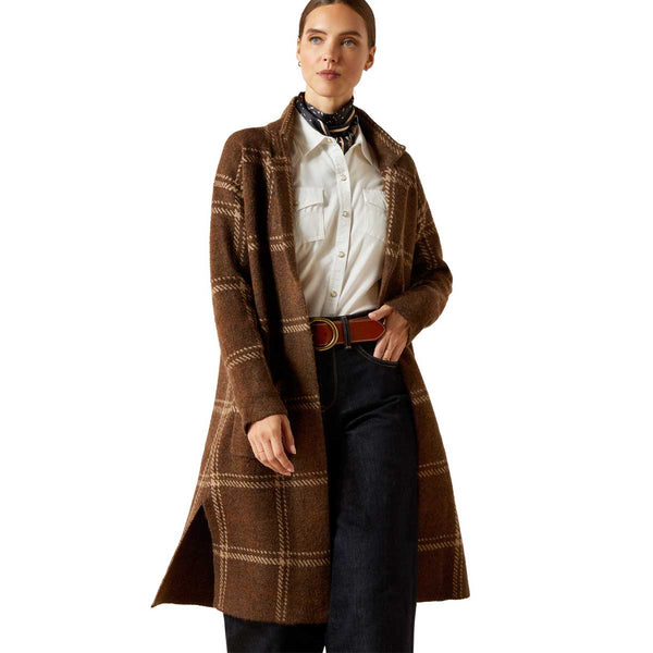Ariat Ballston Ladies Cardigan - Sorrel Horse Plaid